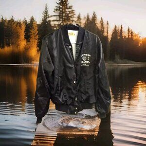 VTG Wal Mart service Employee Jacket satin black leader of the pack mens Medium